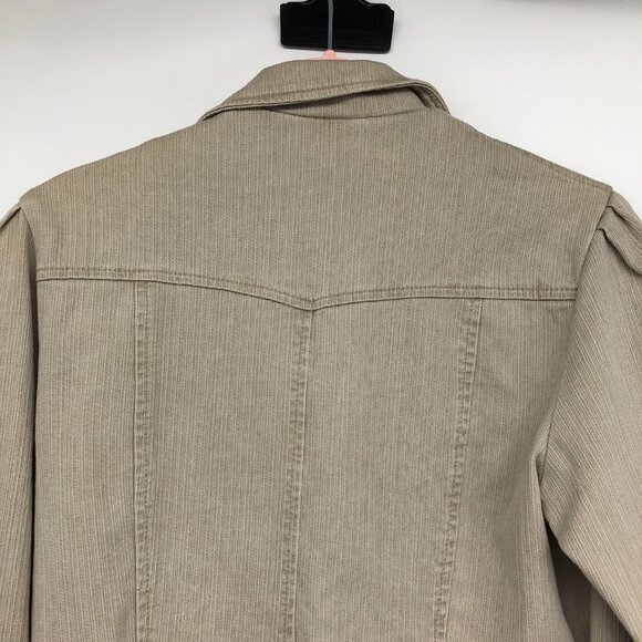 Brody Vintage tan Beige / Grey Button Up collared jacket size L - Picture 4 of 13